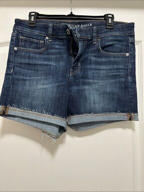 American Eagle Navy Blue Stretch Denim Shorts